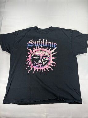 Sublime Psychedelic Mushroom Sun Graphic Band Tee Black XL